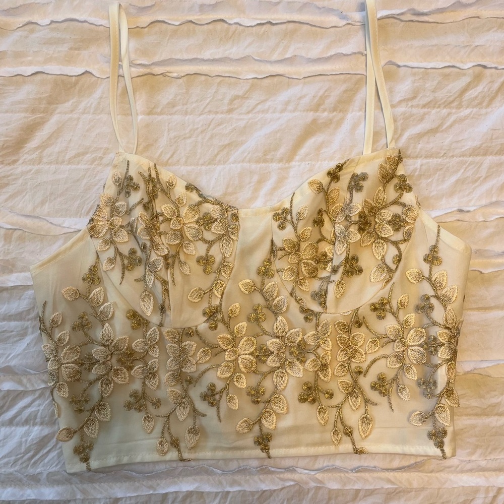 Embroidered Shimmery Cami Top